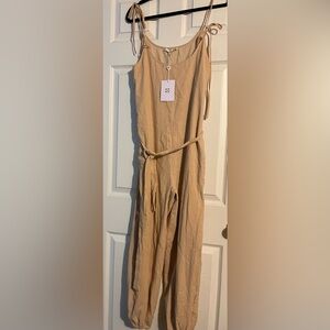 WAYF Tan Romper Jumpsuit  - M NWT